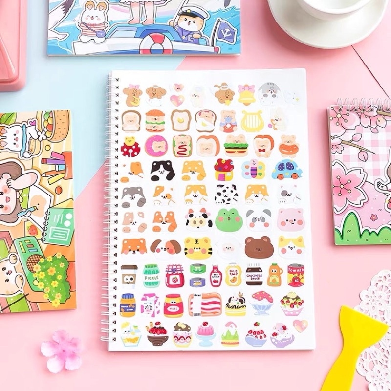 Sổ Chiết Sticker Washi Sổ Lò Xo 40 Tờ Hình Cô Gái Dễ Thương Mẫu Mới 2022