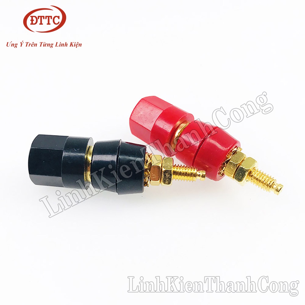 Đầu Đấu Cọc Loa Jack Bắp Chuối M5 (Đỏ + Đen)