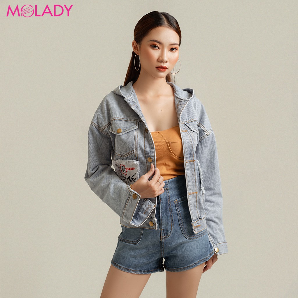 Áo Khoác Jeans Nữ Phối Nón MOLADY K108