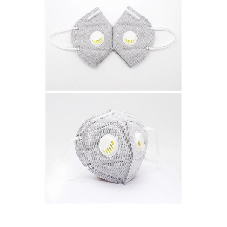 Khẩu Trang KN95 Có Van Thở 5 Lớp Than Hoạt Tính Chống Bụi Mịn Hàng Quảng Châu Cao Cấp