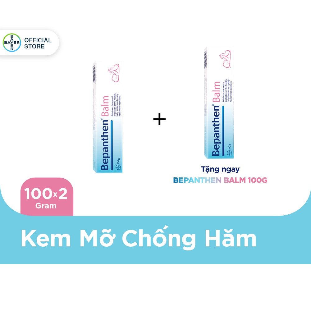 Kem chống hăm Bepanthen Balm dạng kem mỡ 100g/tuýp - Tặng 1 tuýp Bepanthen 100g cùng loại