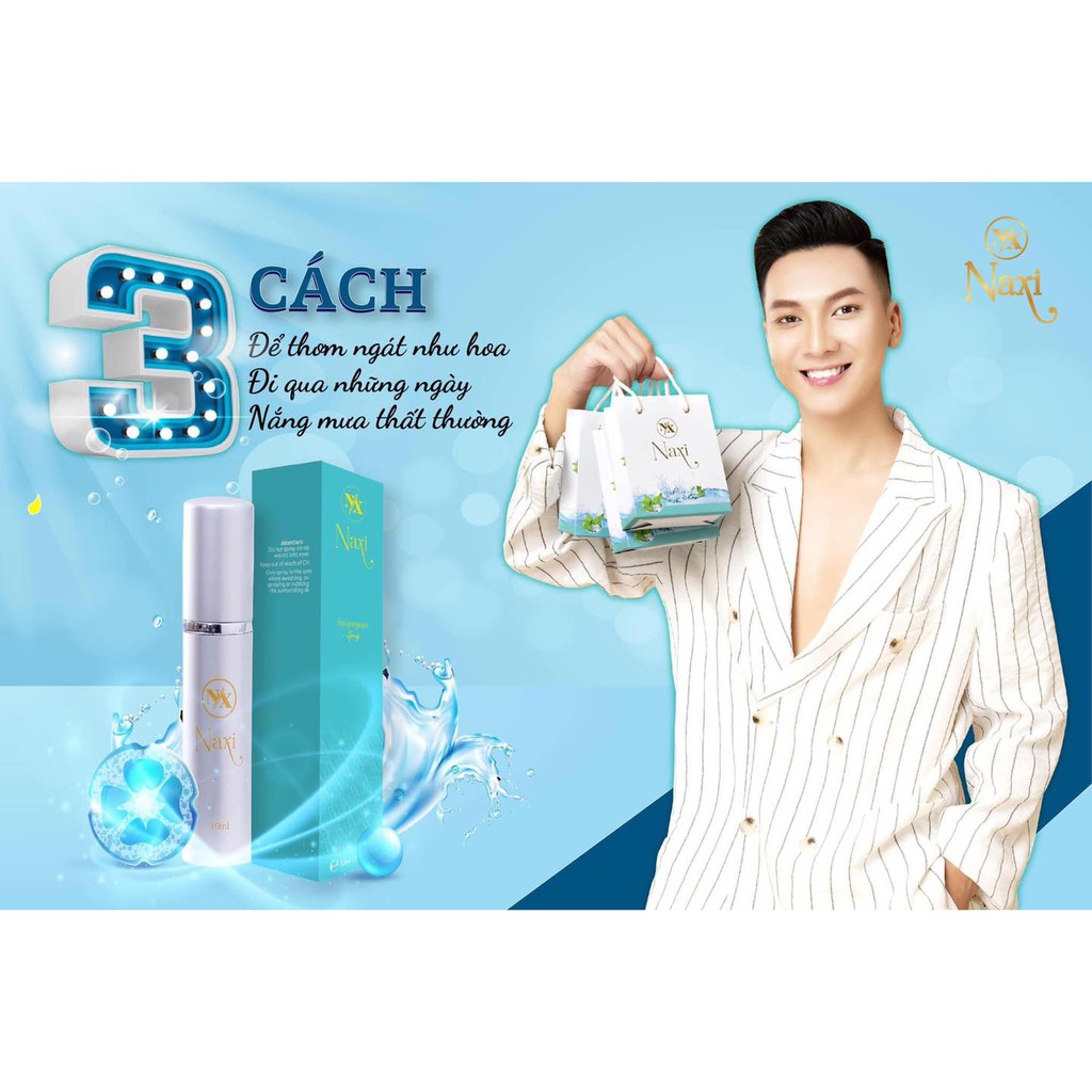 [ Deal sốc] Xịt nách NAXI mini_khử mùi hôi nách, ngăn tiết mồ hôi