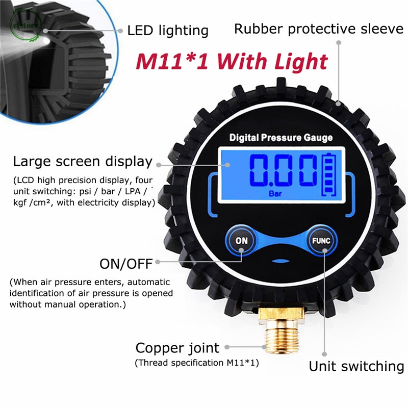 Đồng Hồ Đo Áp Suất Lốp Xe Ô Tô Màn Hình Lcd Chuyên Dụng