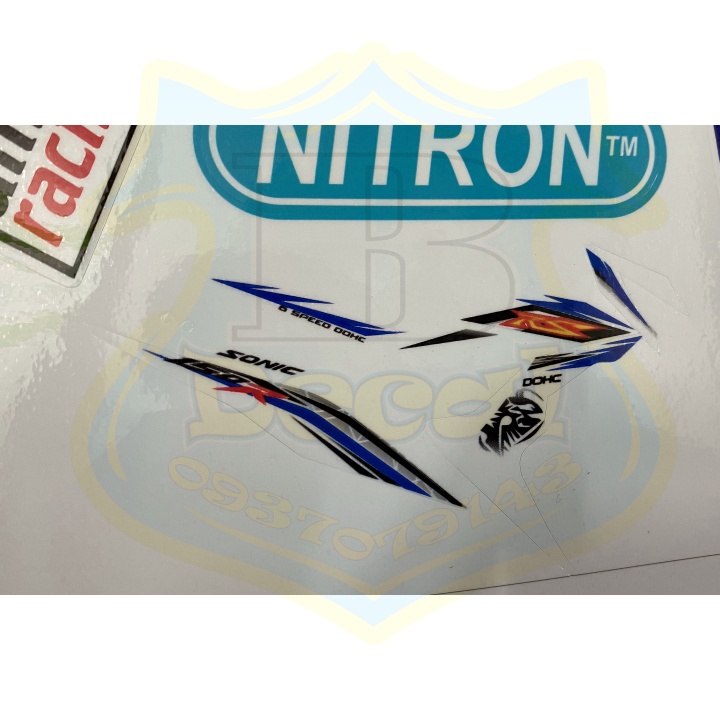 ( Quí khách vui lòng mang ra tiệm cho thợ dán ) Tem sonic 150 RS trắng xanh