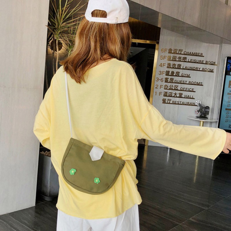 Túi vải canvas đeo chéo phong cách thời trang cho phái nữ