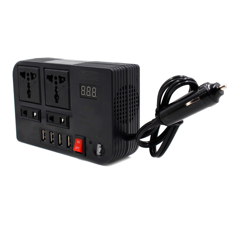 Bộ Chuyển Đổi Nguồn Điện 12V DC Sang 220V AC 300W Với 4 Cổng Sạc USB