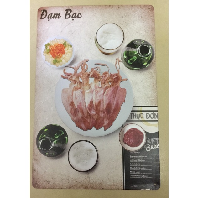 (30x40cm) Tranh thiếc chủ đề Việt Nam: phụ nữ, cafe, beer, Sài Gòn xưa