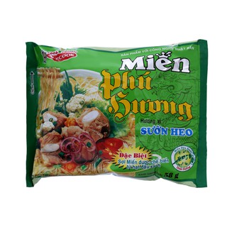 Đủ vị_combo 10gói miến phú hương thịt bằm/sườn/lảu thái gói 58g