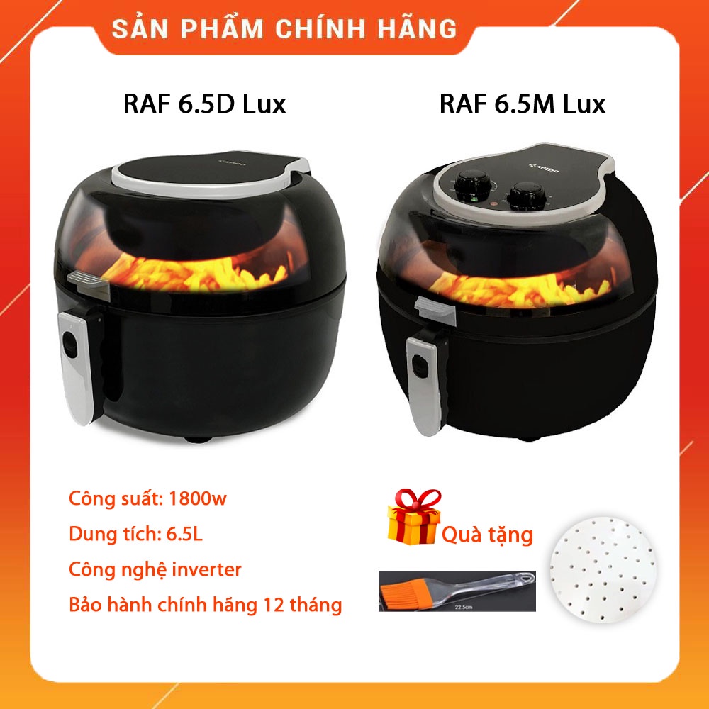 Nồi chiên không dầu Rapido RAF6.5D LUX điện tử/RAF6.5M LUX cơ 6,5 lít 1800w