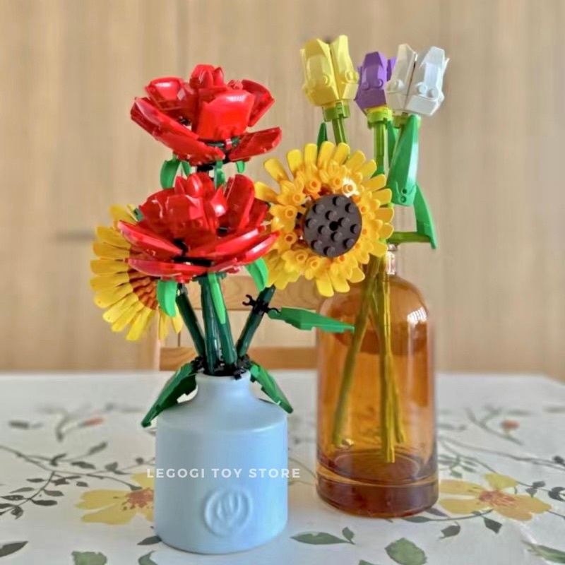 Đồ chơi lắp ráp Legogi HOA HƯỚNG DƯƠNG mô hình xếp hình lắp ghép hoa quà tặng hoa cho mẹ bạn gái