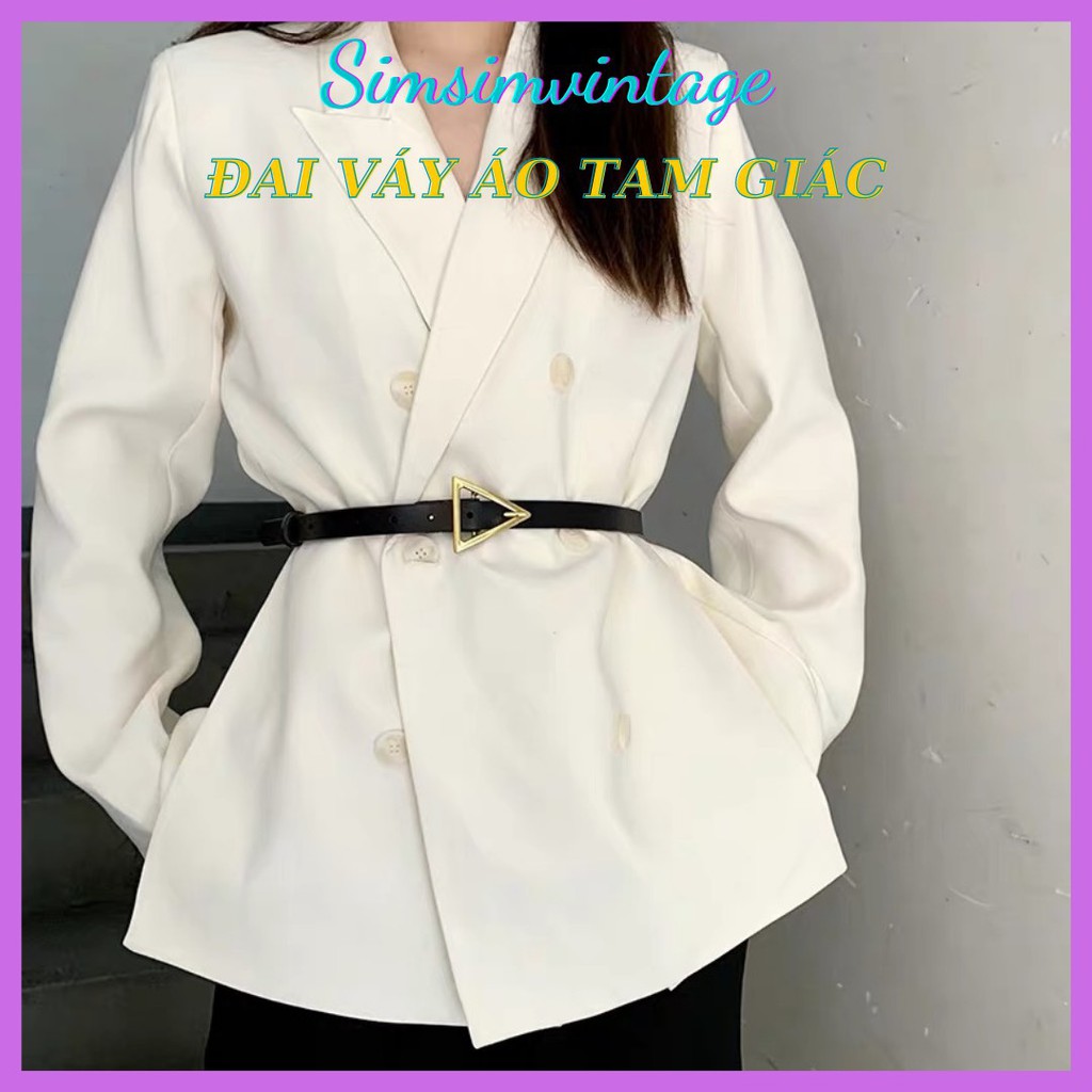 ĐAI NỊT VÁY ÁO TAM GIÁC NHỎ - Thắt lưng váy áo blazer mặt tam giác vàng siêu xinh simsimvintage