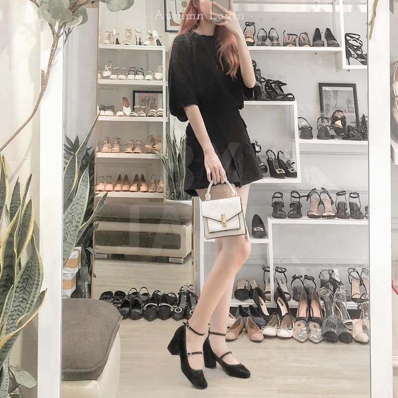 Giày tiểu thư Mary jane 2 quai cài sang chảnh gót 5cm thấp dễ đi siêu xinh