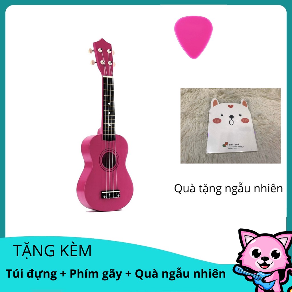 ĐÀN UKULELE SOPRANO  GỖ CAO CẤP  ( TẶNG KÈM PHỤ KIỆN  VÀ STICKER NGẪU NHIÊN DỄ THƯƠNG ).