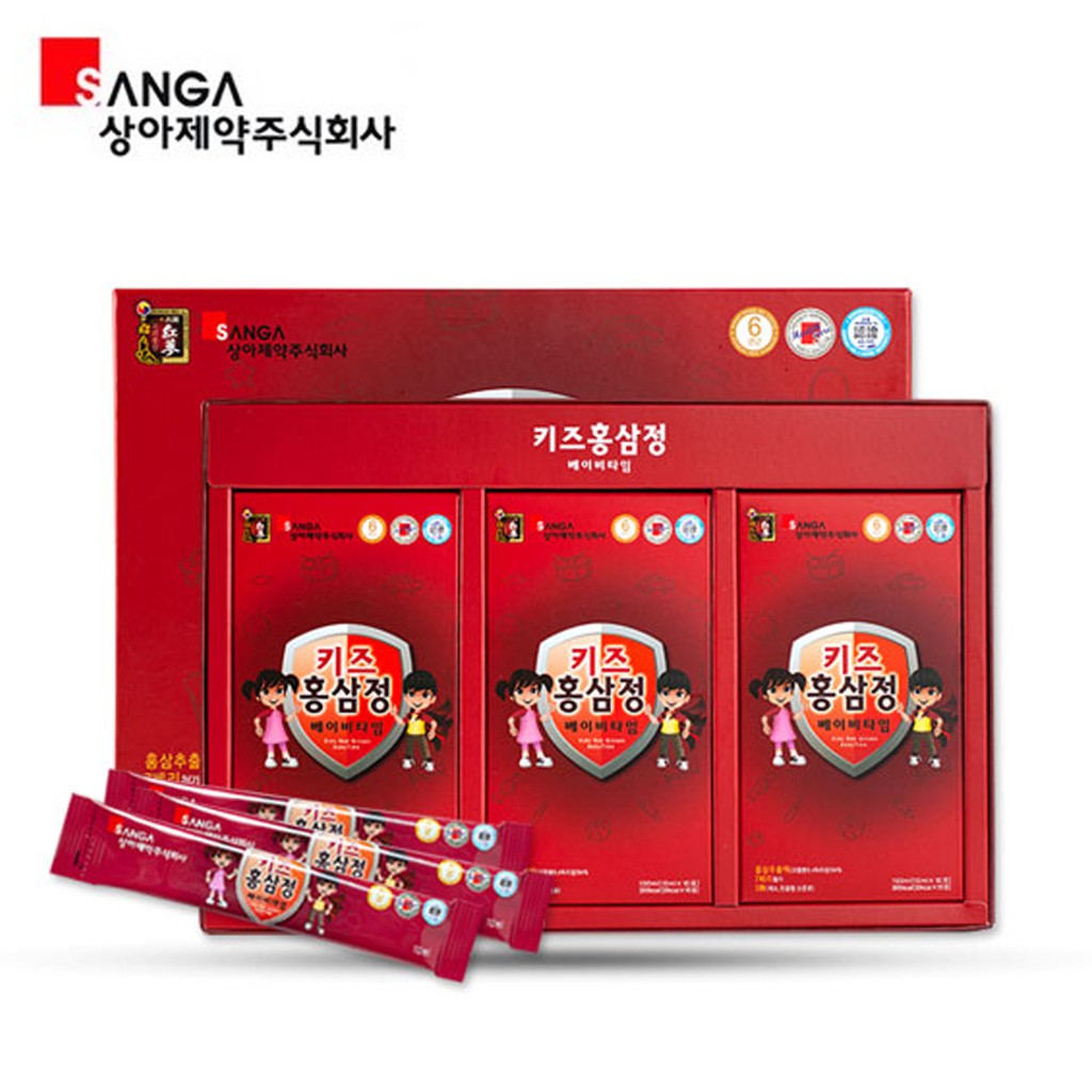 HỘP 30 GÓI NƯỚC HỒNG SÂM DÀNH CHO TRẺ EM KIDS RED GINSENG BABY TIME SANGA