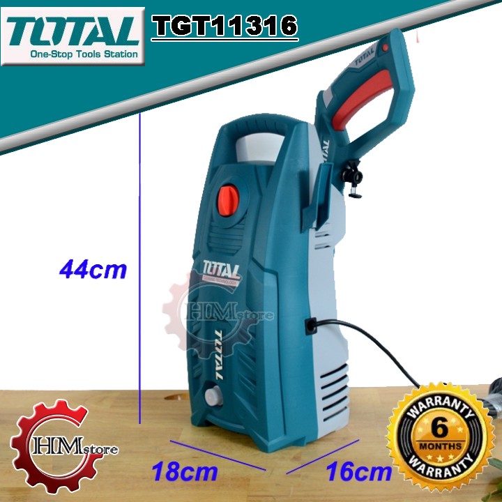 [100% Chính hãng] Máy rửa xe TOTAL TGT11316 - Công suất 1300w  90 Bar - 6 tháng bảo hành