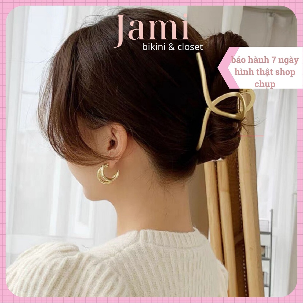 KẸP CÀNG CUA HÀN QUỐC, KẸP TÓC NỮ, KẸP KIM LỌAI CAO CẤP INOX CỨNG PHỦ VÀNG- JAMI PKT_KEPCC_00888