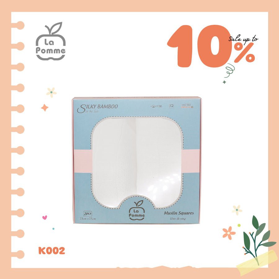 Khăn đa năng LaPomme tắm, quấn sợi tre lụa cao cấp set 2 75x75cm