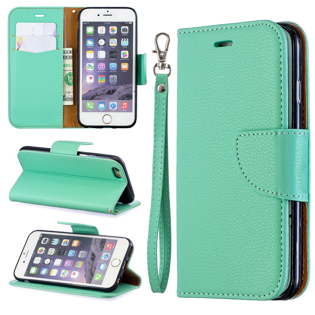 Bao da điện thoại dạng ví dây đeo cho iPhone 6/6S/6 Plus/6S Plus | BigBuy360 - bigbuy360.vn