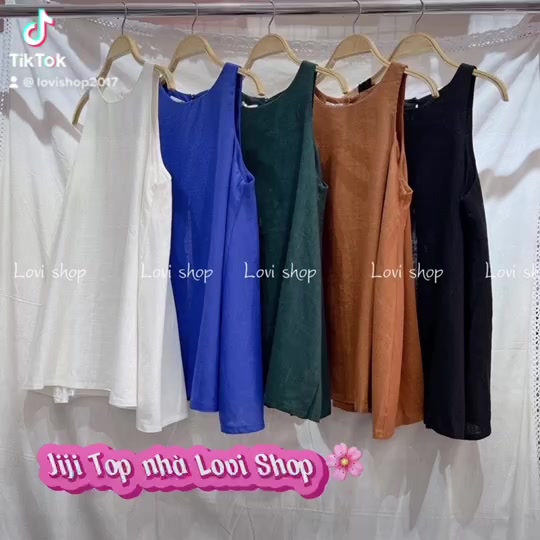 JIJI TOP🌸- Áo yếm form chữ A nút bọc xẻ lưng chất linen mềm siêu xinh | BigBuy360 - bigbuy360.vn