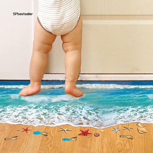 Miếng dán tường trang trí 3D chủ đề biển