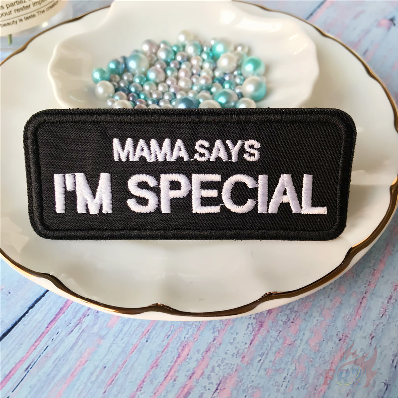 Set 1 / 2 Miếng Vá Quần Áo Thêu Chữ Tiếng Anh &quot;i 'm Special&quot;