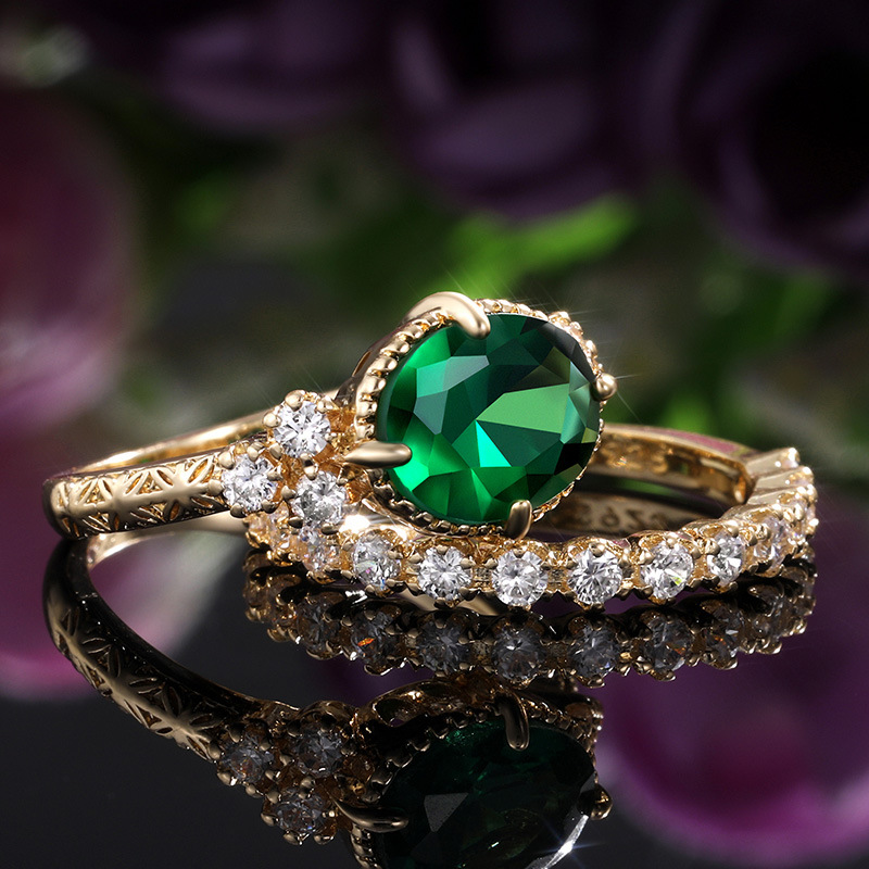 Bộ 2 Nhẫn Mạ Vàng / Bạc 925 Đính Đá Sang Trọng