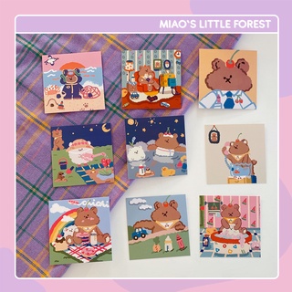 Thiệp decor MIAO'S LITTLE FOREST thiệp giấy xinh xắn trang trí sổ tay bujo dán tường decor phòng MLC2202