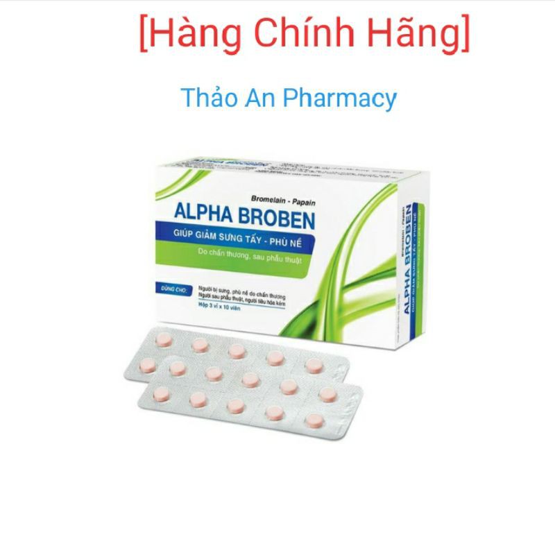 [Chính Hãng] Alpha Broben Gold - Hỗ trợ người bị sưng tấy, phù nề do viêm họng, viêm phế quản, chấn thương phần mềm.