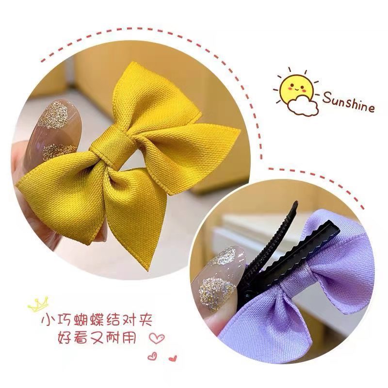 Set 2 kẹp nơ màu đỏ vàng hồng cho bé gái xinh xắn chất đẹp