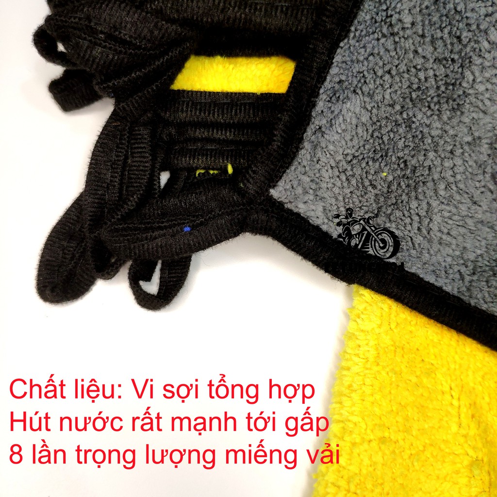 Khăn Lau Xe Máy - Xe Hơi Chuyên Dụng - Khăn Lau Xe 2 Lớp Không Rụng Lông,Thấm Nước Tốt