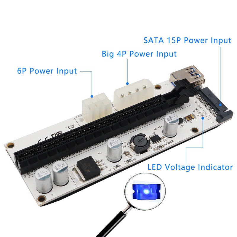 Card Mở Rộng 60cm Pci-E 1x Sang 16x + Giao Diện 4pin 6pin | BigBuy360 - bigbuy360.vn