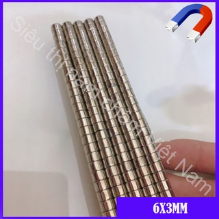 Nam châm đất hiếm tròn không lỗ (các loại kích thước dày 3mm) set 10 viên