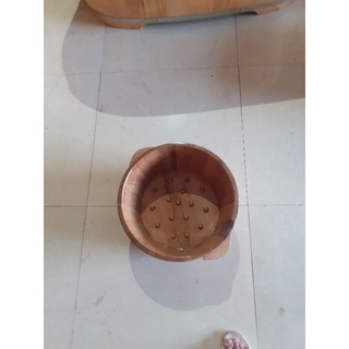 Chậu Ngâm Chân Gỗ Sồi Massage Không Viền.