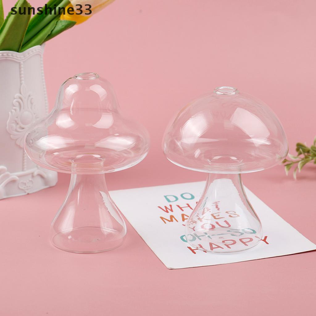 Bình Hoa Thủy Tinh Trong Suốt Hình Nấm Độc Đáo