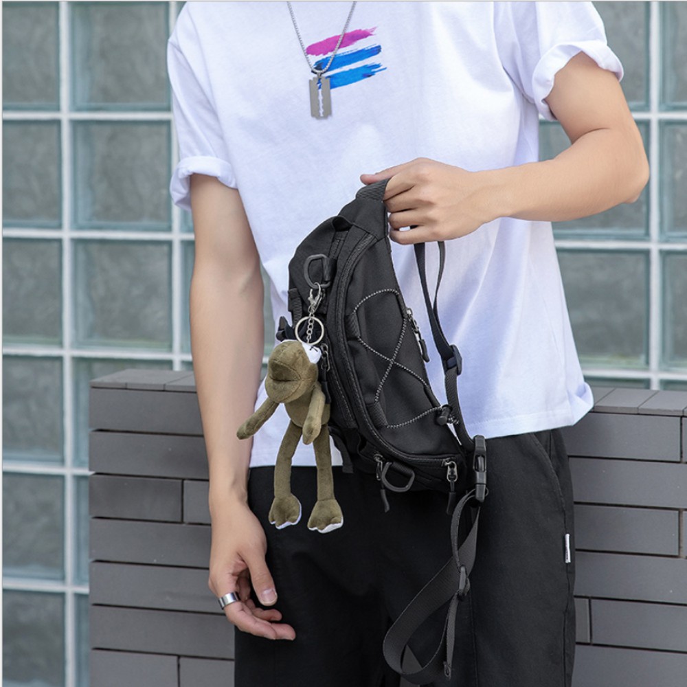 Túi đeo chéo nam túi bao tử đeo bụng hông thời trang phong cách năng động Youwish TD101 mạnh mẽ chất vải đen dệt kim | BigBuy360 - bigbuy360.vn