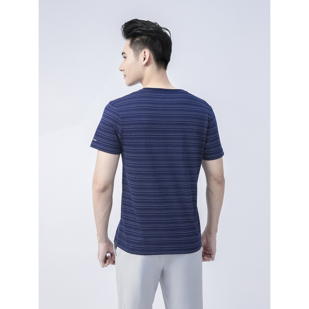 Áo thun nam cổ tròn ARISTINO dáng Regular fit suông nhẹ, họa tiết kẻ trẻ trung, năng động, cotton mềm nhẹ - ATS017S1