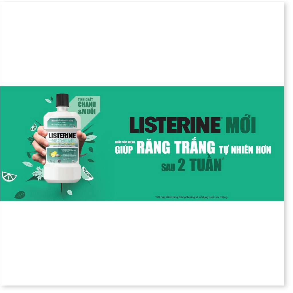 [Mã chiết khấu giảm giá sỉ mỹ phẩm chính hãng] Nước Súc Miệng Giúp Răng Trắng Sáng LISTERINE Healthy Bright Multi-Action