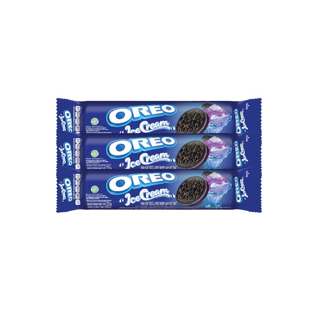 Combo 3 thanh bánh quy Oreo các vị, 123.5g x 3