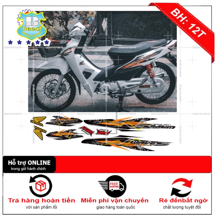 ( Quí khách vui lòng mang ra tiệm cho thợ dán ) Tem wave a 2016 lăng quăng trắng