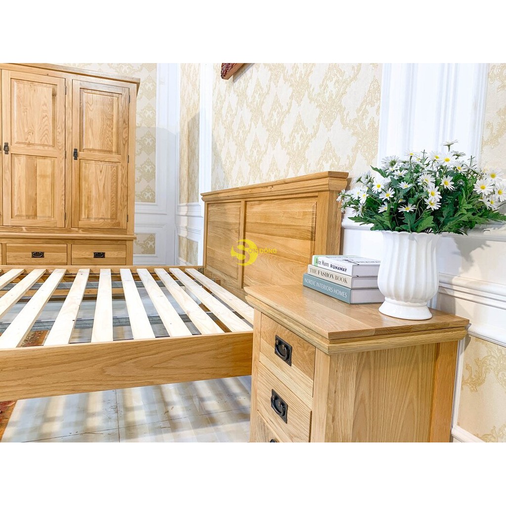 Giường ngủ gỗ sồi Mỹ 180 x 200