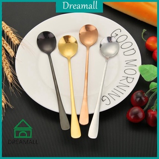 New Long Handle Stainless Steel Spoon Coffee Tea Spoons Tableware