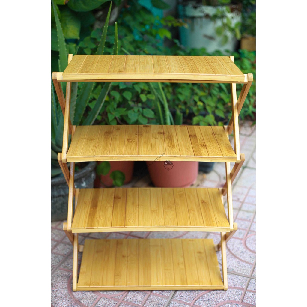 Kệ Gỗ Tre Đa Năng Nhiều Tầng,Kệ đựng dép, trang trí dercor, Camping Dã Ngoại Xếp Gọn Nhẹ, Không Cần Lắp Ráp