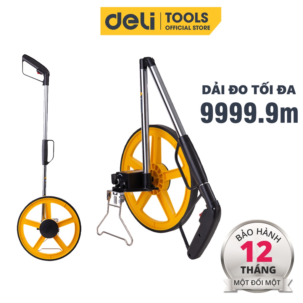 Thước Đo Khoảng Cách Dạng Bánh Xe 12,5 Inch Deli Cao Cấp Chính Hãng - Độ Chính Xác Cao, Thuận Tiện, Dễ Sử Dụng - DL9712