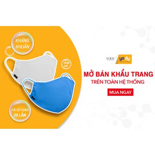 Combo 5 Khẩu trang vải Cao cấp Yody nano-ion bạc Kháng khuẩn