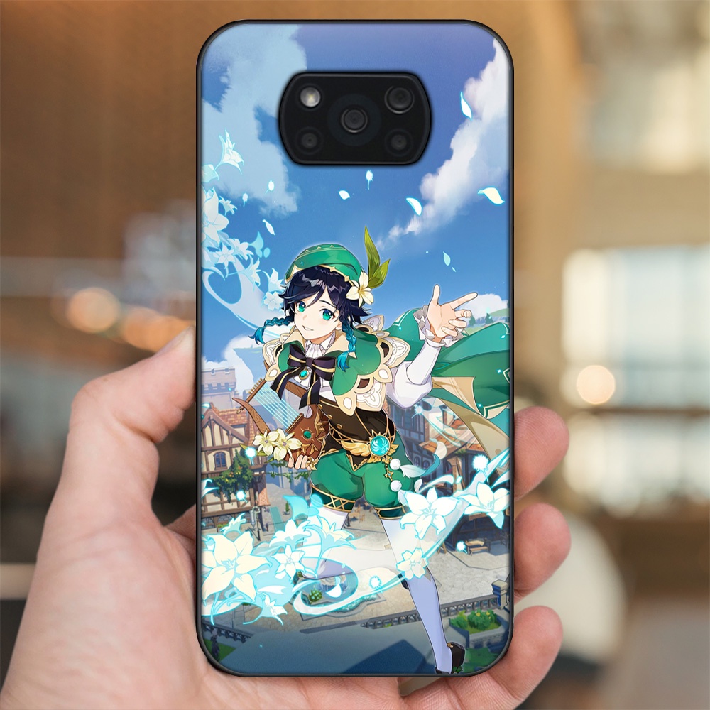 Ốp lưng Xiaomi Poco X3, Poco X3 Pro, Poco X3 NFC viền đen in hình Venti Genshin Impact