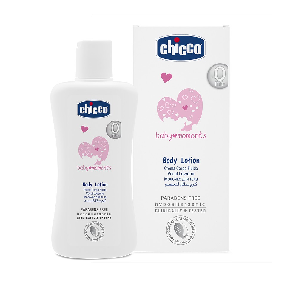 Sữa dưỡng thể Chicco cho bé từ 0M+ chiết xuất Hạnh Nhân body lotion 200ml
