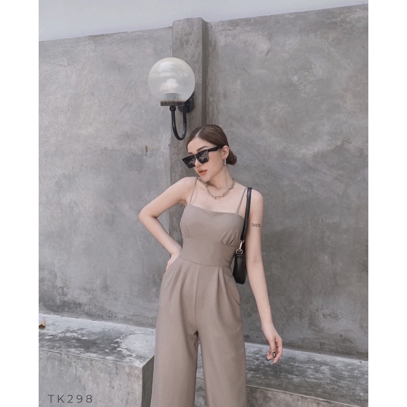 JUMPSUIT THIẾT KẾ 2 dây dáng quần culottes hack dáng sang chảnh