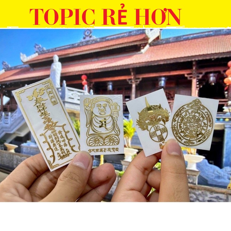Miếng  Dán Điện Thoại Tài Lộc_COMBO 4  Miếng Phù Hợp Dán Tất Cả Các Dòng Điện Thoại Đẹp Lung Linh Tài Lộc Bình An