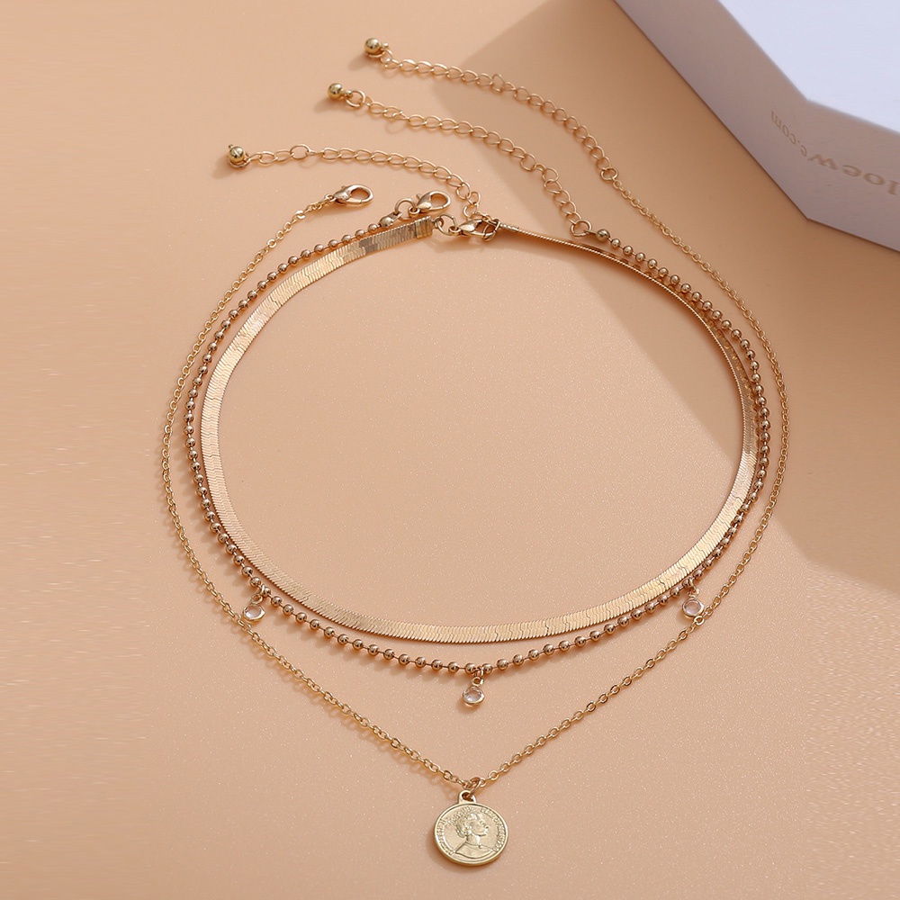 Vòng cổ Kim Loại Kiểu Xương Rắn Đính Đá Pha Lê Giả Đơn Giản Cá Tính Cho Nữ