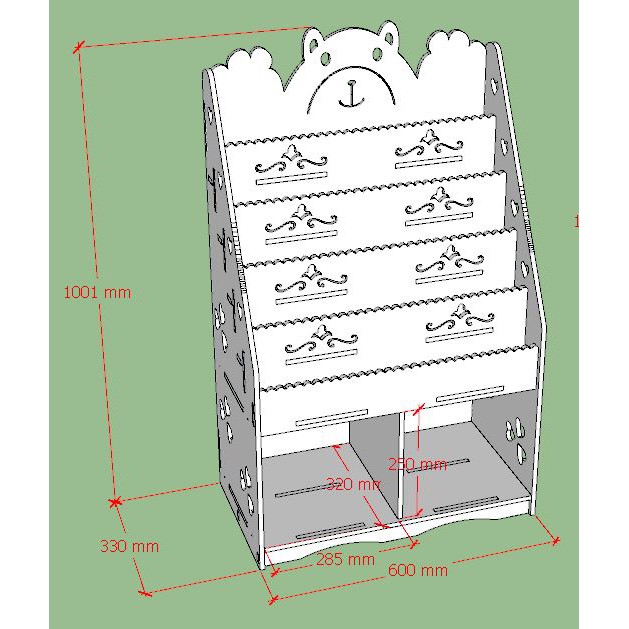 Kệ Giá sách Gấu TINA Cho Bé Yêu Gỗ Nhựa Composite Siêu Chắc